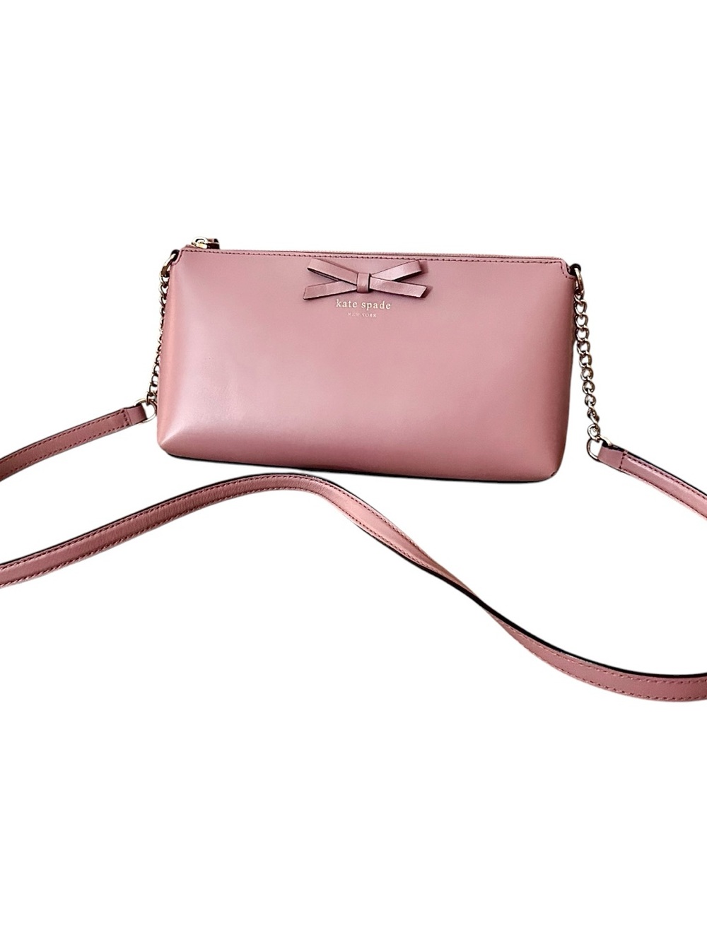kate spade Sawyer Street Declan | Dusty Peony Leather Crossbody - Chain Strap - Picture 4 of 16